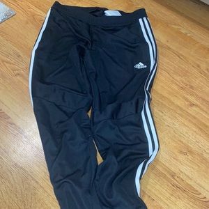 black and white adidas joggers